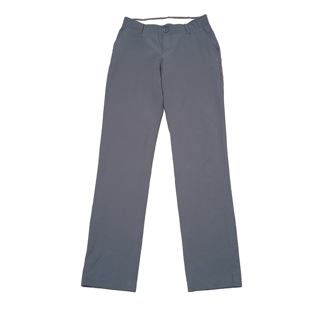 Under Armour Womens Fitted Golf Pants‎ Teal Size 2 Flat Front Activewear Stretch